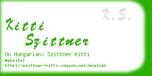 kitti szittner business card